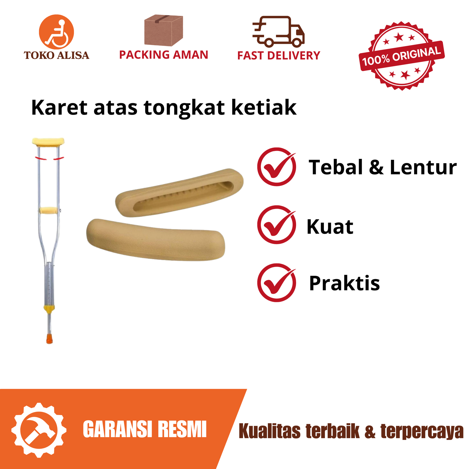 Karet atas tongkat ketiak